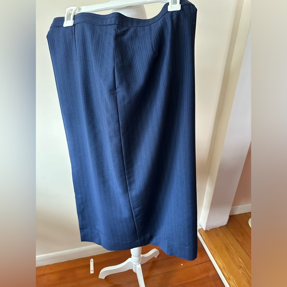 Bespoke/custom wool pinstripe pencil skirt,  kickpleat by Daidokeori Original